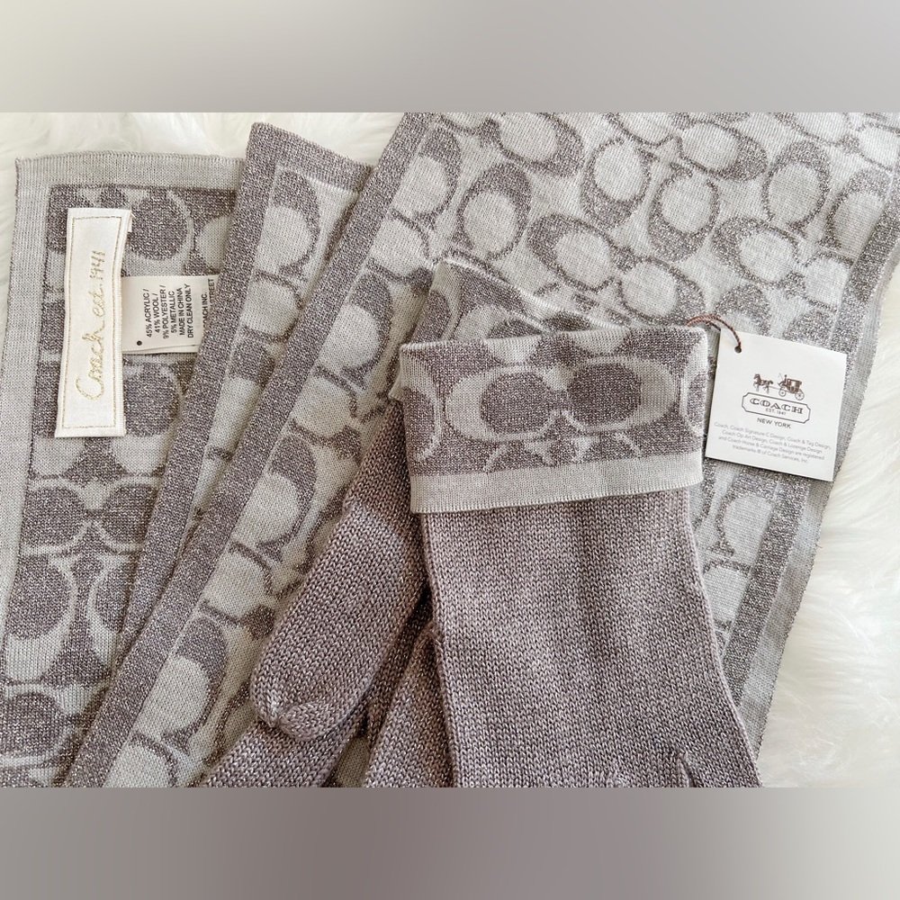 COPY - Authentic NWT Coach Scarf and Glove Set - Picture 2 of 4